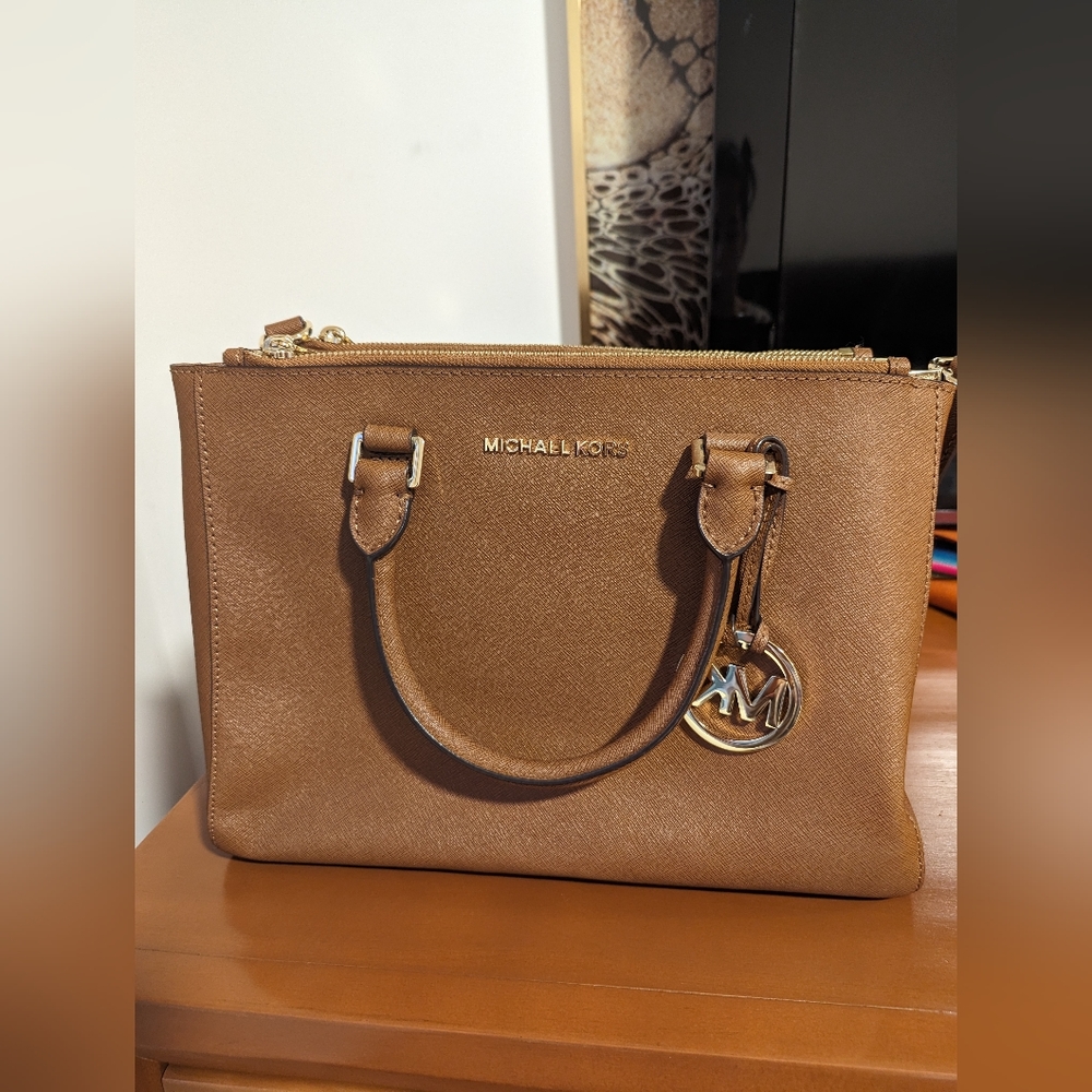 Michael Kors Saffiano Leather Brown Purse